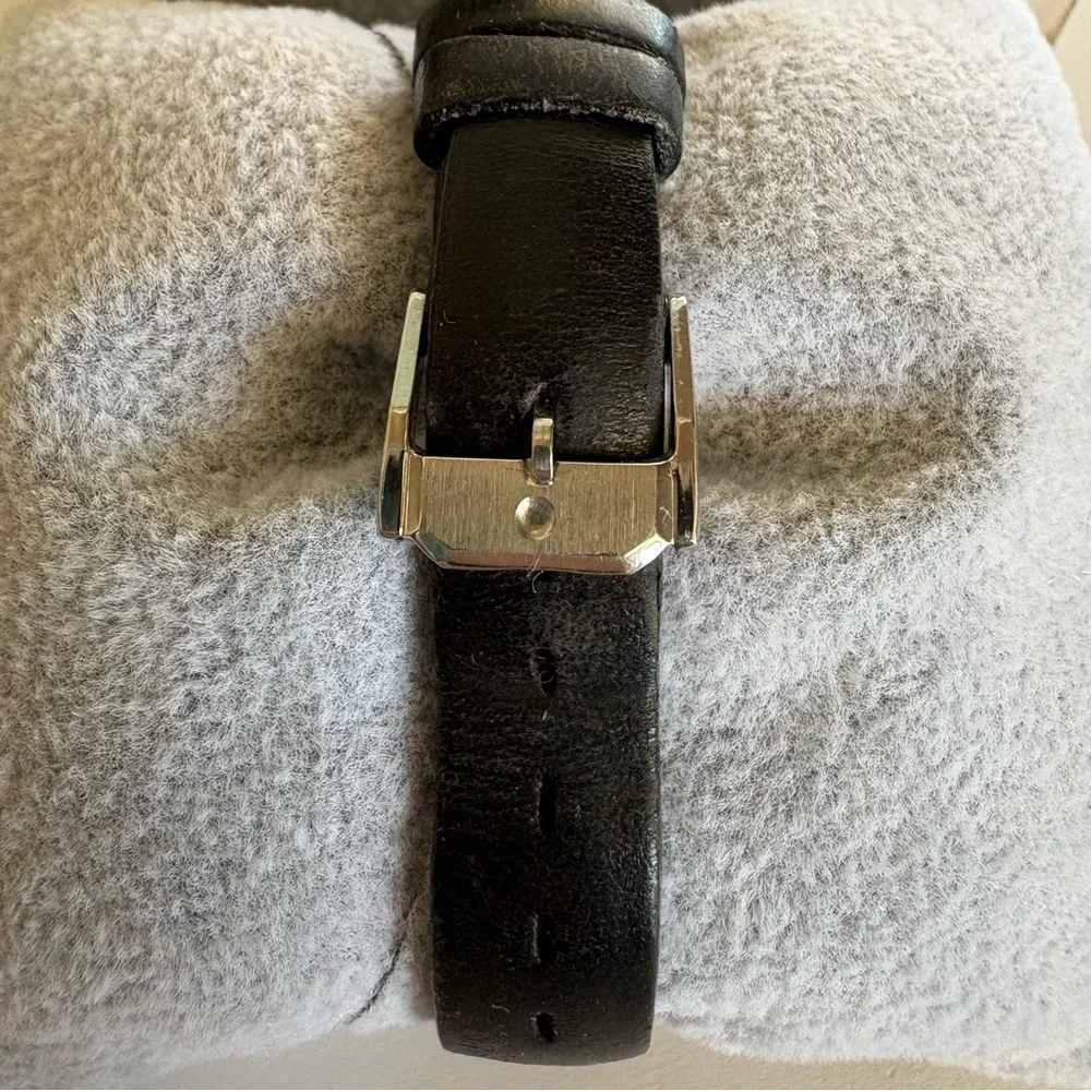 Authentic Movado Swiss Quartz Museum Classic Black Leather Silver Women’s Watch - Picture 7 of 11